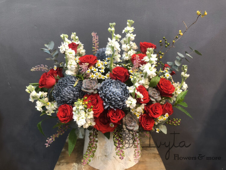 Lẵng Hồng Đỏ LANG012