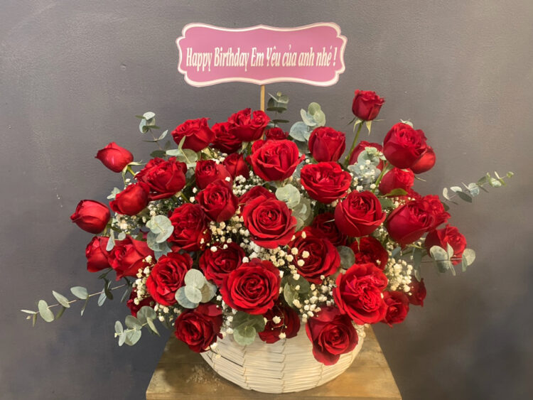 Lẵng Hồng Đỏ LANG013