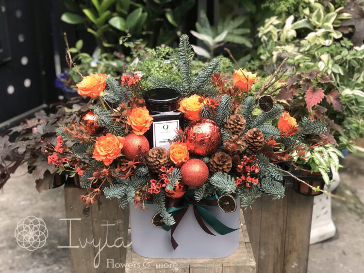 Lẵng Hoa Noel Mật Ong